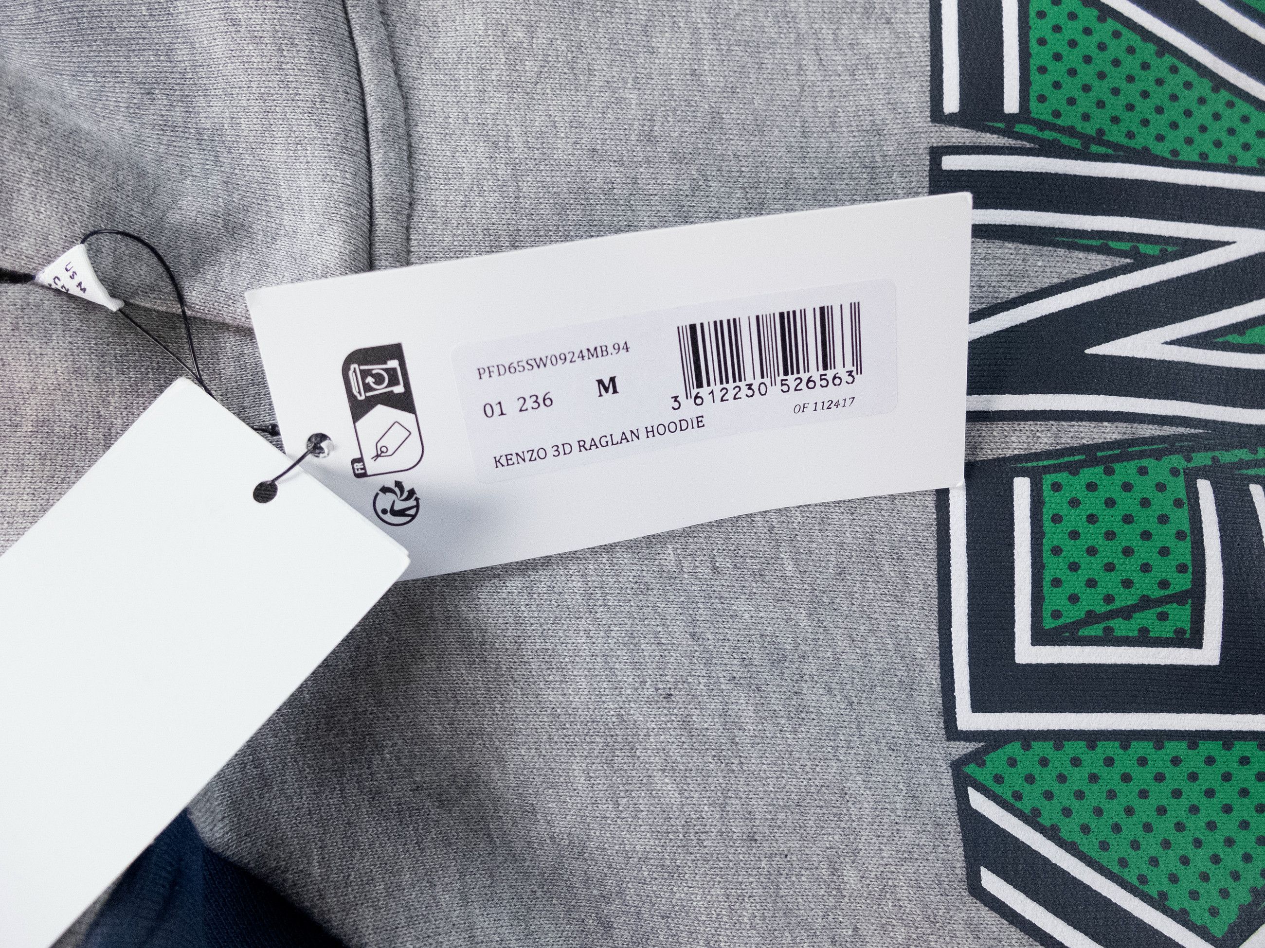 Kenzo KENZO gray & navy blue logo print hoodie sweatshirt Medium Size US M / EU 48-50 / 2 - 7 Thumbnail