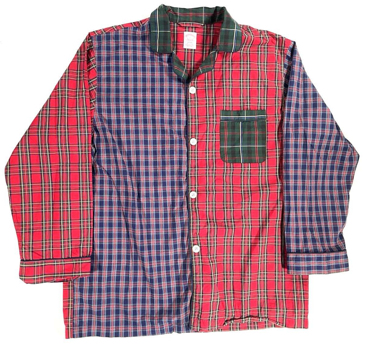 Brooks Brothers Brooks Brothers Patchwork Plaid Pajama Shirt Cotton Mens L Size US L / EU 52-54 / 3 - 1 Thumbnail