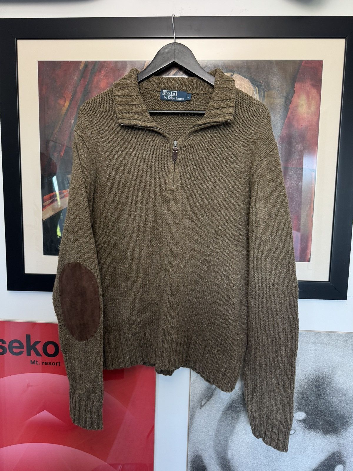 Polo Ralph Lauren Vintage 90s Polo Ralph Lauren 1/4 Zip Sweater Knitwear Rare Size US L / EU 52-54 / 3 - 1 Thumbnail