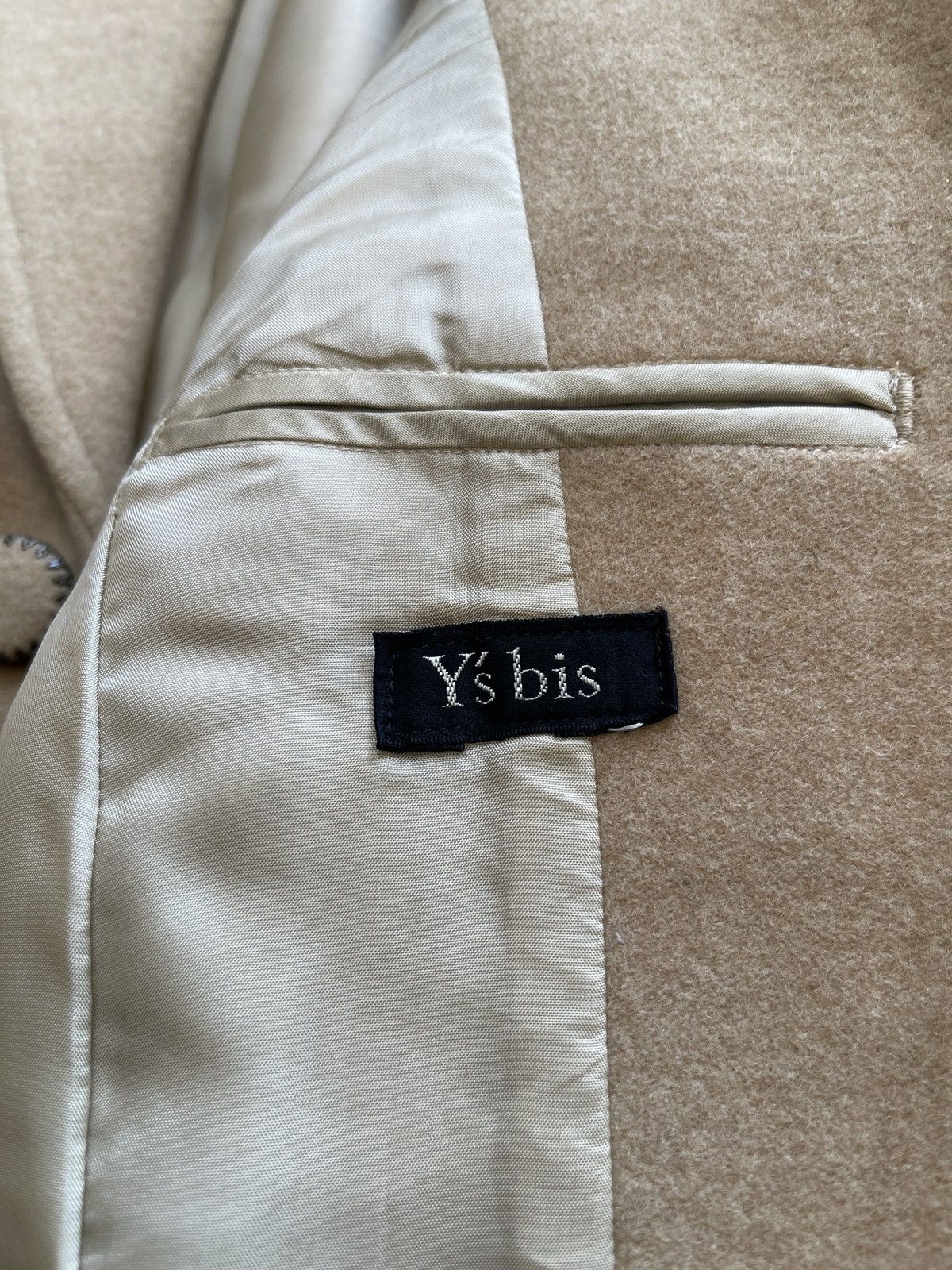 Yohji Yamamoto SAMPLE Y's Bis Beige Cashmere Coat Size US S / EU 44-46 / 1 - 7 Thumbnail