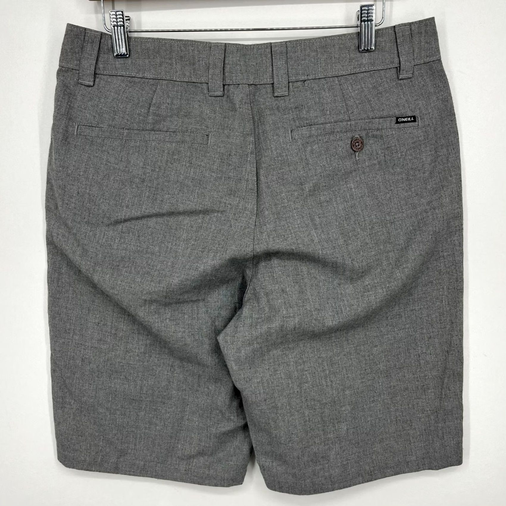 O'Neill O'Neill Chino Shorts Men Gray 32 Flat Front Stretch Regular Inseam 10" Mid Rise Stretch Pockets Casual Summer Spring Size US 32 / EU 48 - 6 Thumbnail