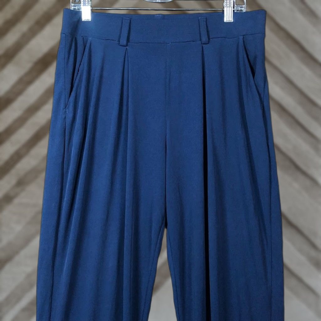 Express VINTAGE Express Womens Pants Blue Pull On Relaxed Mid Rise Ankle Stretch Medium Size 24" / US 00 / IT 34 - 1 Thumbnail