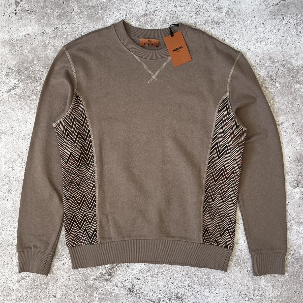 Missoni NEW Missoni Milano Zigzag Panel Crewneck Sweatshirt Size US M / EU 48-50 / 2 - 1 Thumbnail
