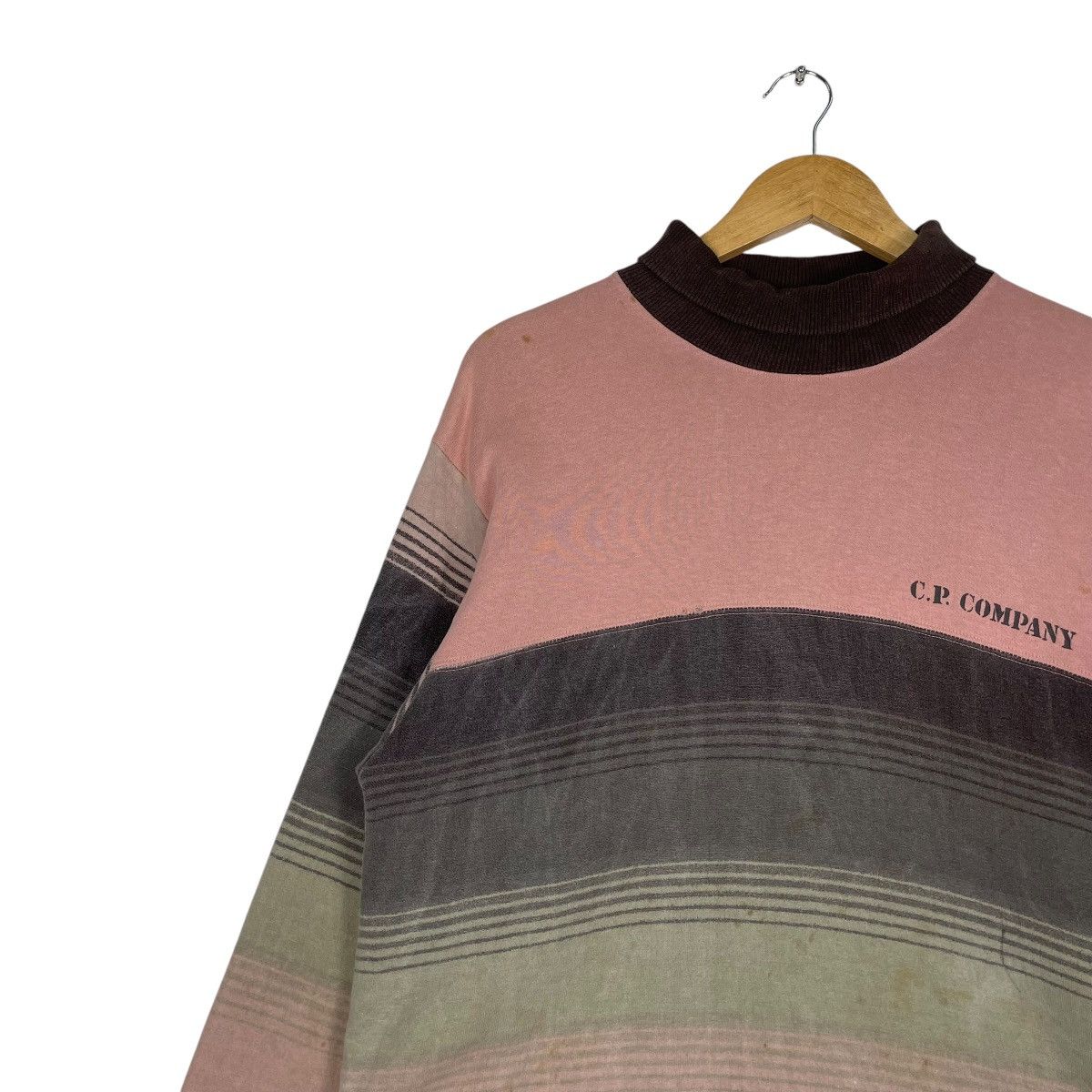 C.P. Company × Stone Island × Vintage 💥90s CP COMPANY STRIPE CREWNECK PULLOVER SPELLOUT LOGO Size US L / EU 52-54 / 3 - 7 Thumbnail