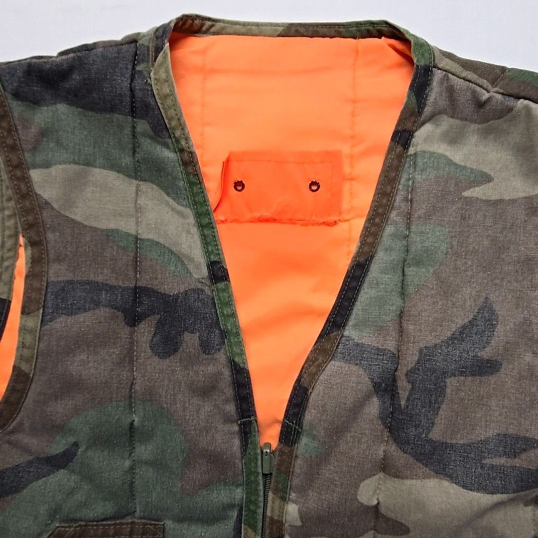 Vintage Vintage Camo Hunting Vest Camouflage Orange Reversible Gear Size US L / EU 52-54 / 3 - 4 Thumbnail