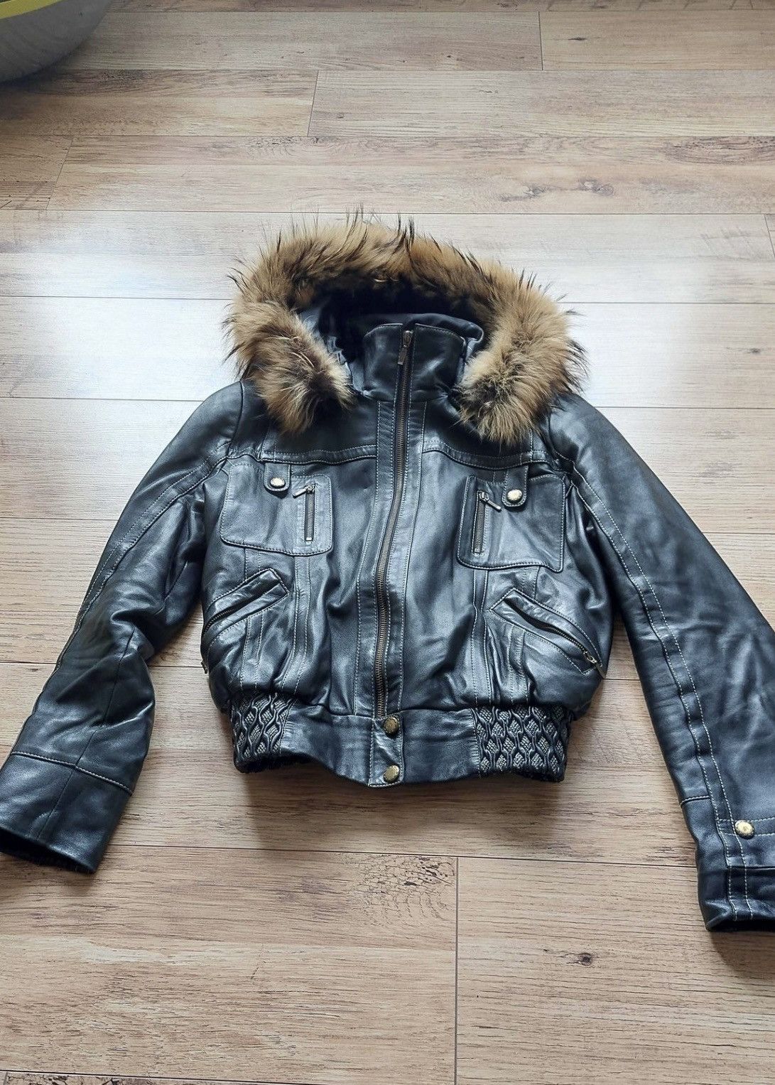 Vintage Japanese Fur IfsixwasnineStyle Leather Bomber Jacket