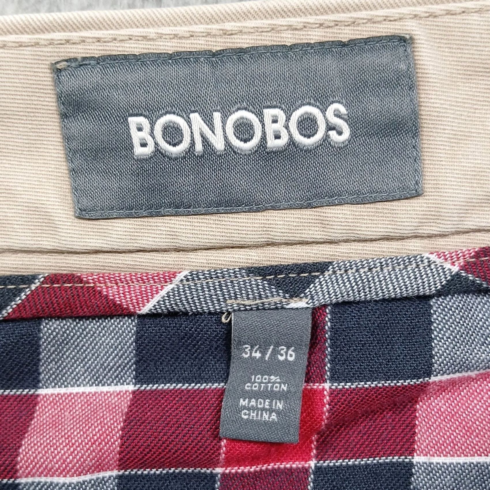 Bonobos Bonobos Chino Pants Mens 34x36 Beige Cotton Flat Front Casual Classic Fit Dress Pants Size US 34 / EU 50 - 4 Thumbnail