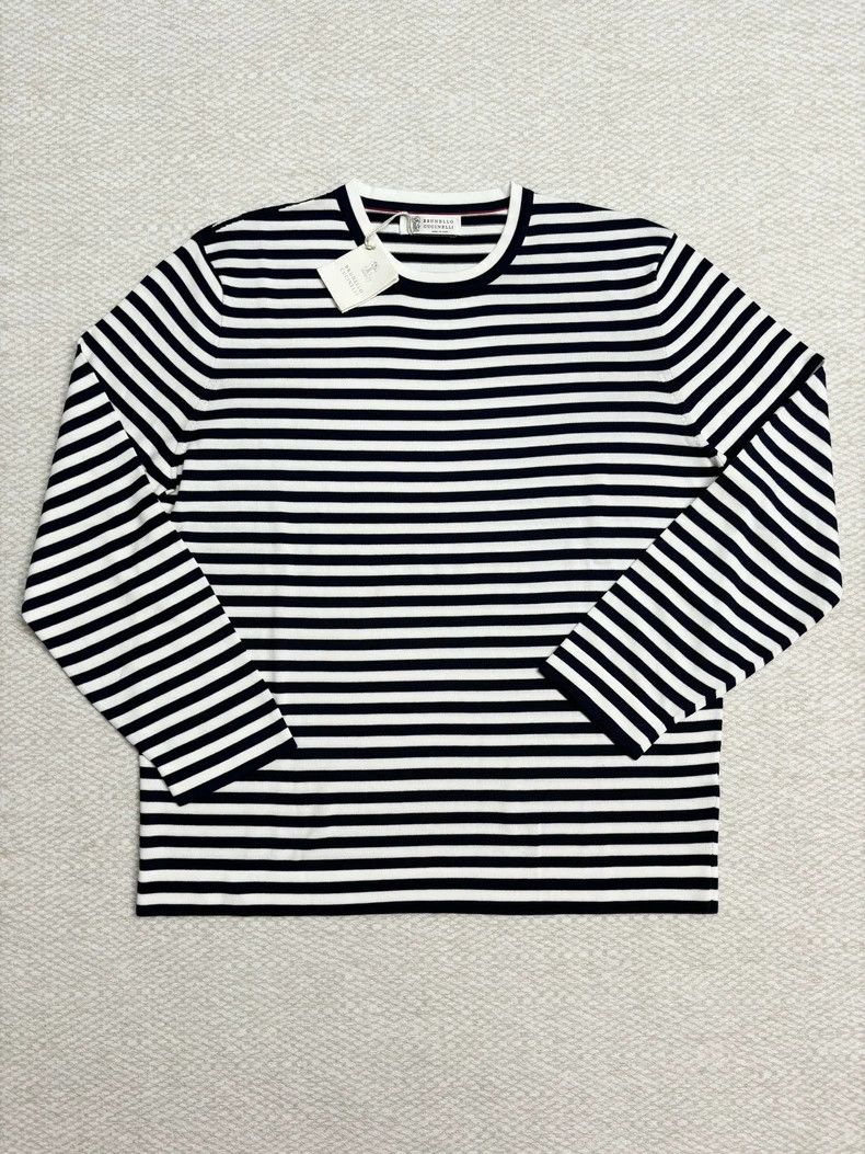 Brunello Cucinelli Men's Stripe Cotton Sweater