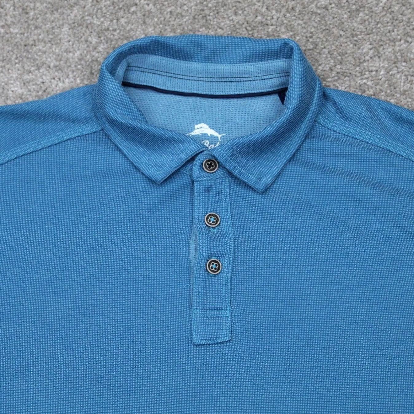 Tommy Bahama Tommy Bahama Polo Shirt Men Medium Blue Tencel Modal/Polyester S/S Pullover Size US M / EU 48-50 / 2 - 6 Thumbnail