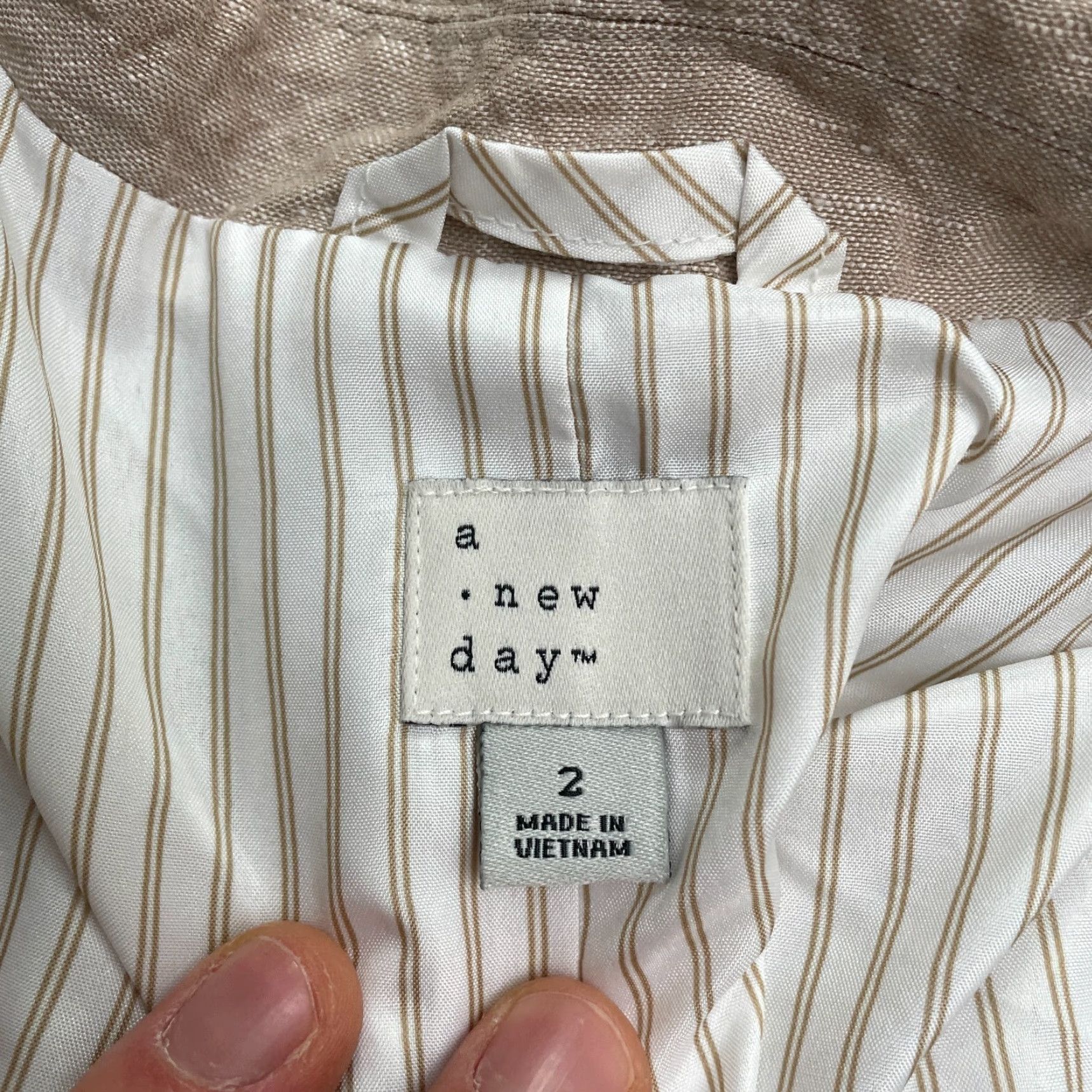 Vintage A New Day Blazer Shirt?️ Linen Blend Beige Double Breasted Women Regular XS? Size XS / US 0-2 / IT 36-38 - 4 Thumbnail
