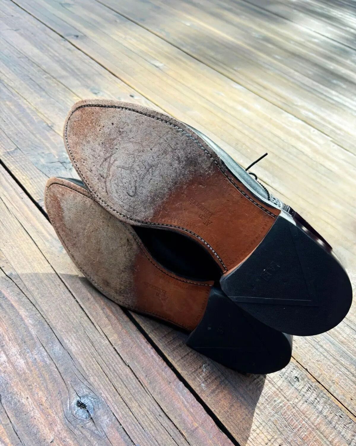 Allen Edmonds Black Cap Toe SANFORD Calf Leather Shoes Made in USA $335 Size US 10.5 / EU 43-44 - 6 Thumbnail