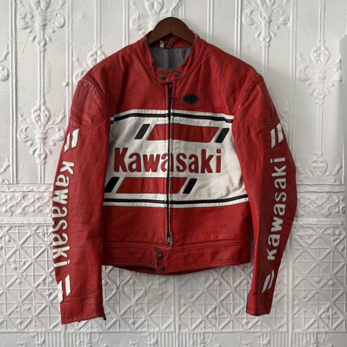 Vintage vintage 1990s kawasaki racing leather jacket Size US L / EU 52-54 / 3 - 1 Thumbnail
