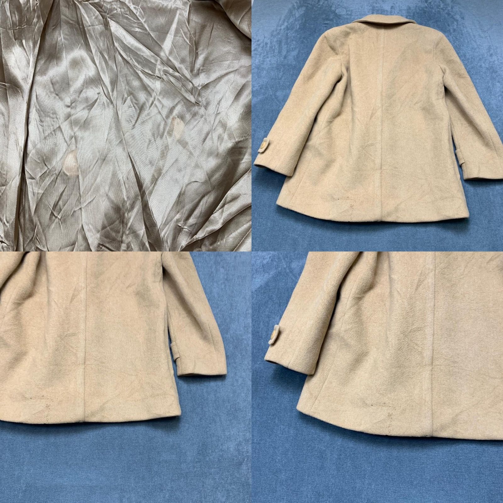 Pendleton VINTAGE Pendleton Peacoat Womens 10 Khaki Wool Notch Double Breasted Made in USA Size L / US 10 / IT 46 - 9 Thumbnail