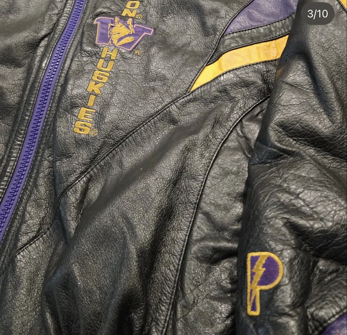 Pro Player WASHINGTON HUSKIES LEATHER JACKET Size US M / EU 48-50 / 2 - 6 Thumbnail