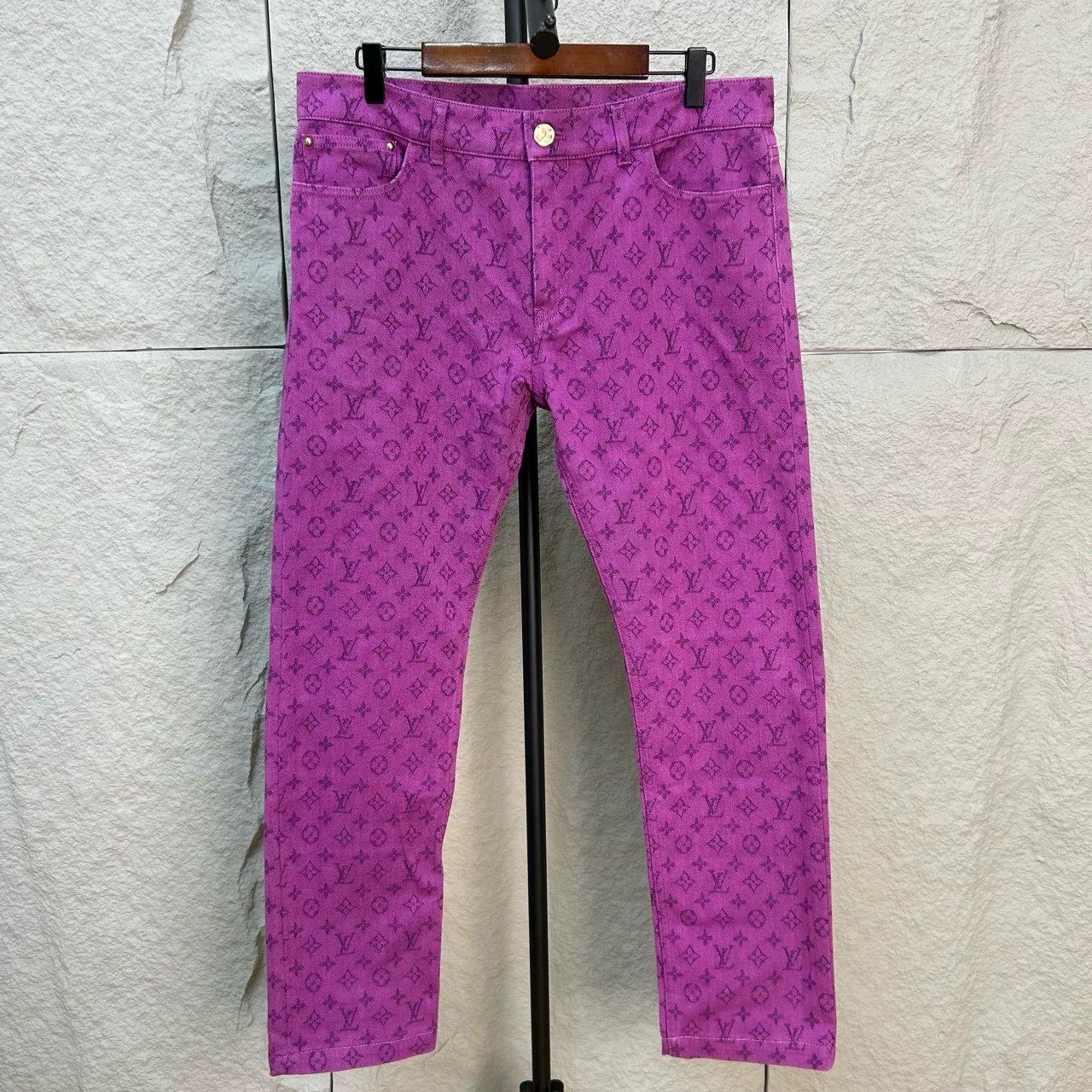 Louis Vuitton Louis Vuitton Purple Monogram Denim Jeans Size US 32 / EU 48 - 1 Thumbnail