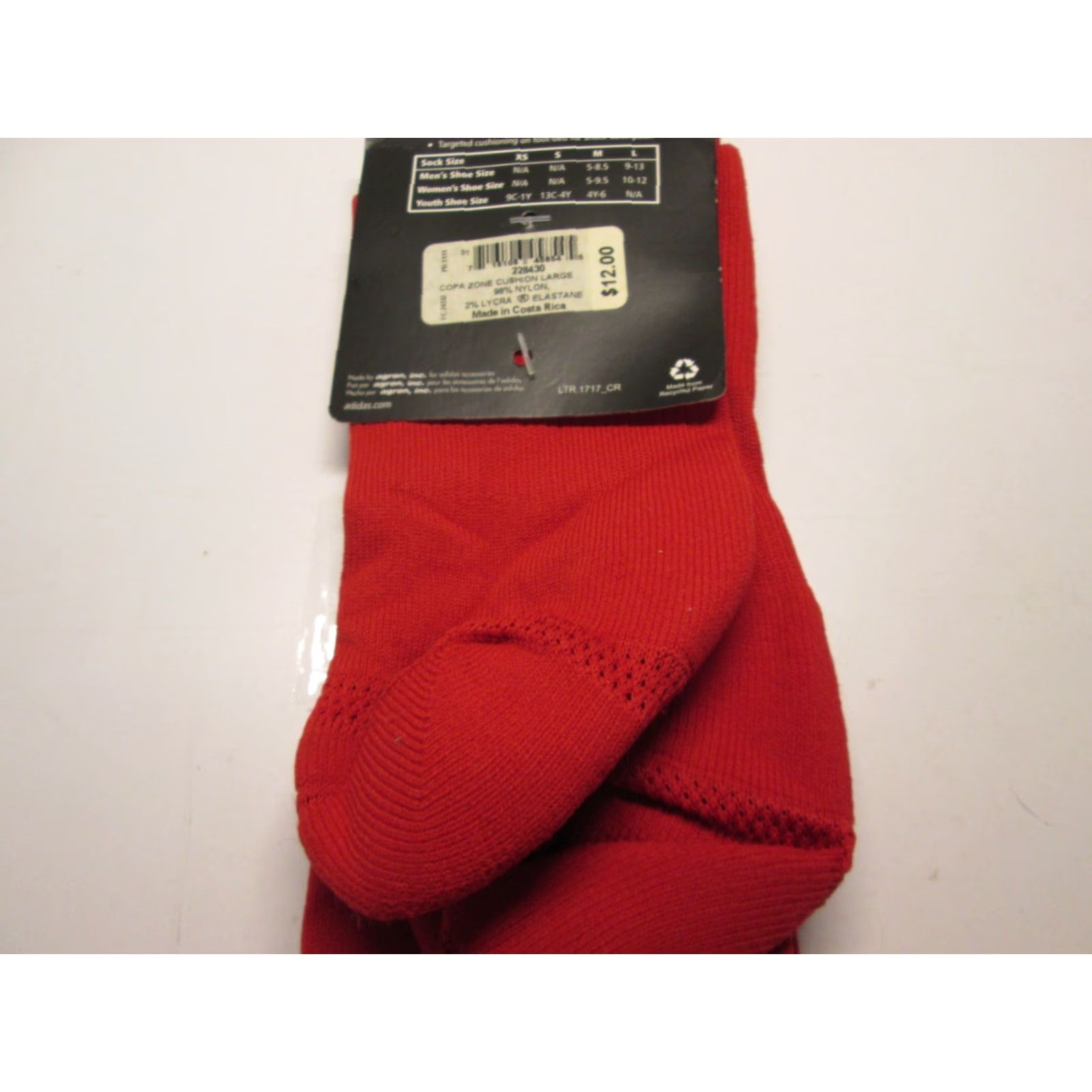 Adidas Adidas Mens Socks L Red Climalite Compression Athletic Socks Size ONE SIZE - 5 Thumbnail