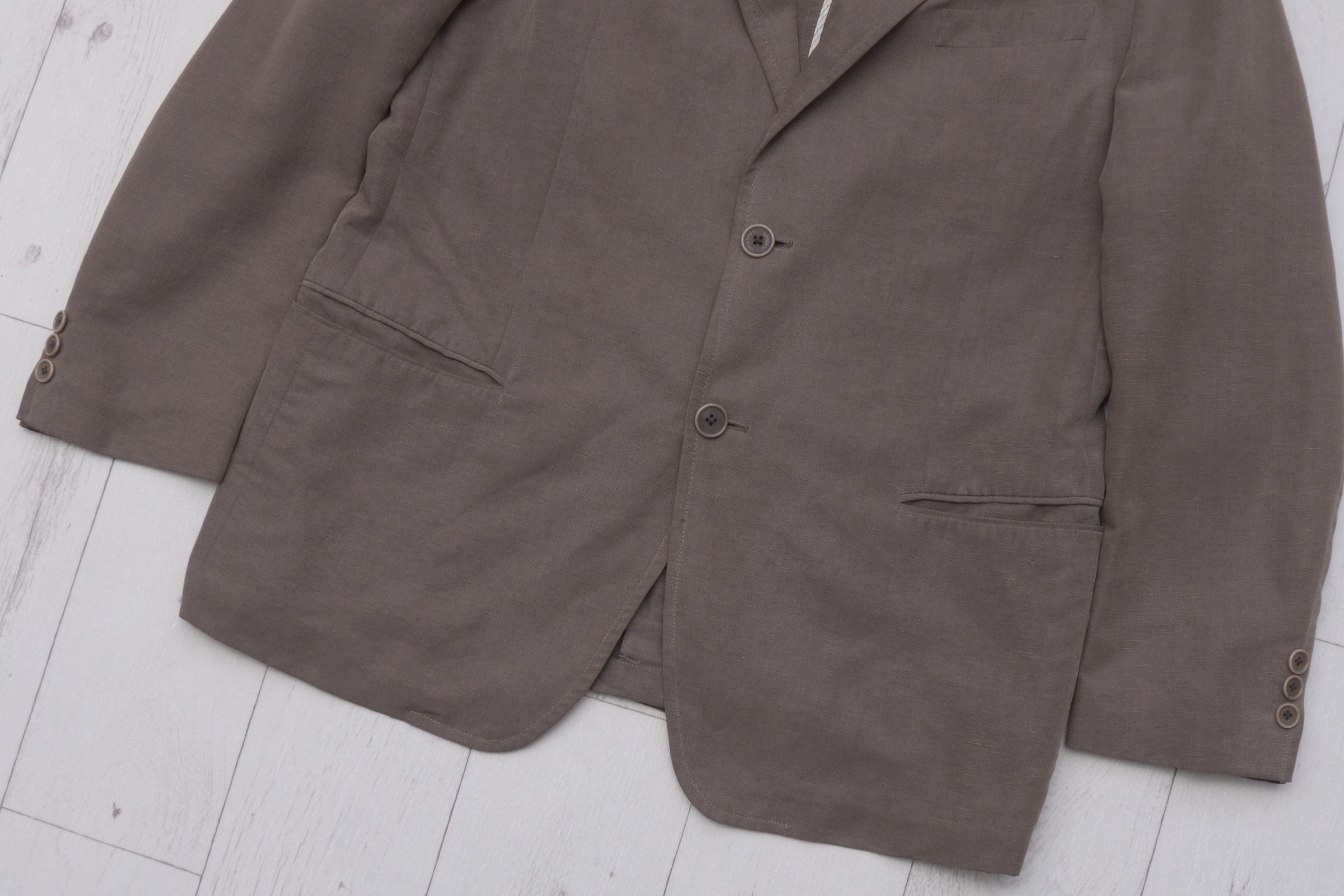 Armani Armani Collezioni Tencel Linen Casual Blazer 52R Fein Kaller Size 52R - 3 Thumbnail