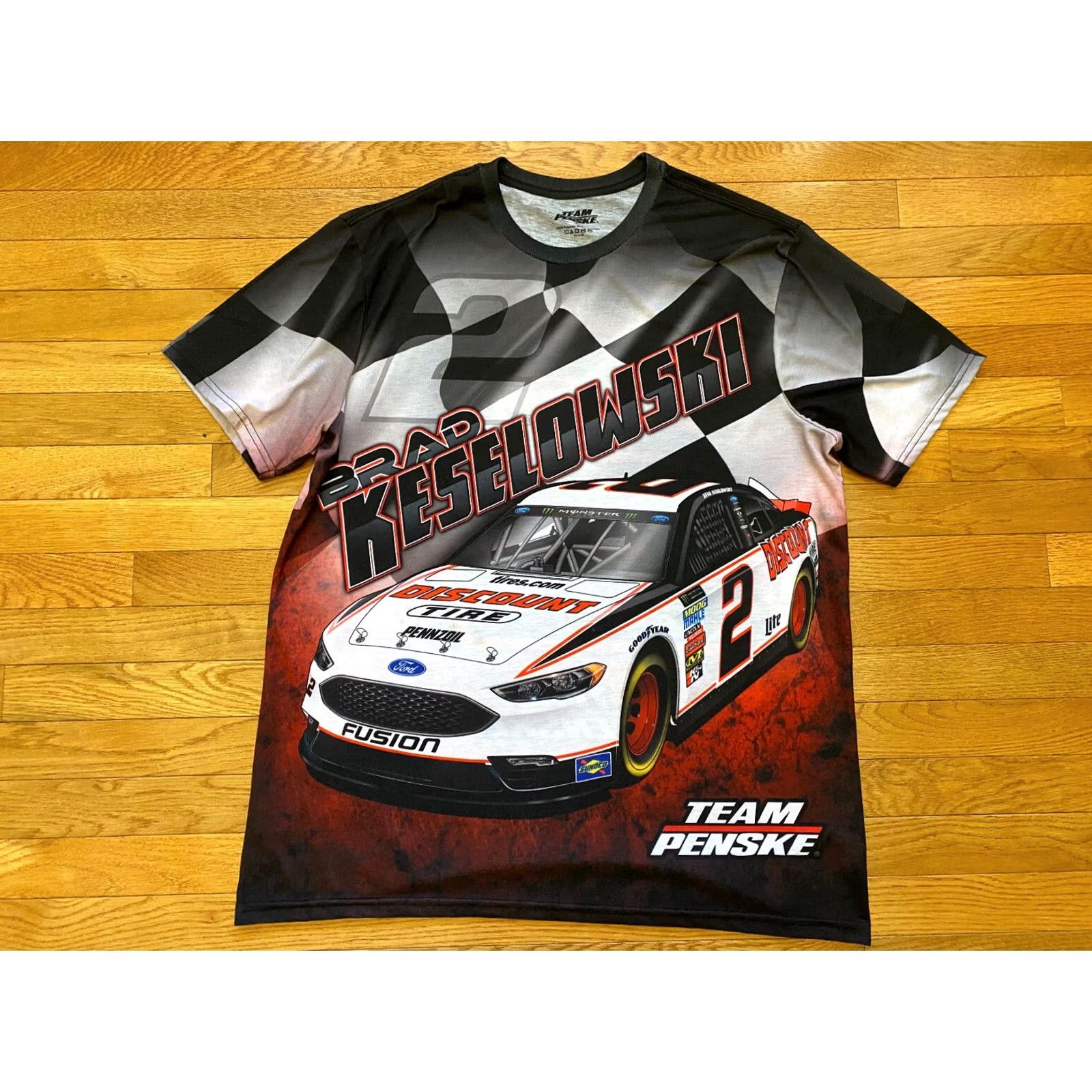 Chase Authentics VTG Chase Authentics NASCAR T Shirt Team Penske Racing Tee Brad Keselowski Mens XL Black Short Sleeve Crew Neck Size US XL / EU 56 / 4 - 2 Thumbnail