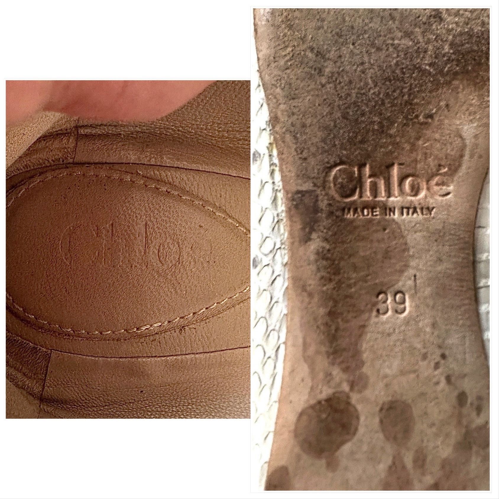 Chloe Chloe Lauren Ballet Ballerina Flats, in white snake, Scallop Size US 9 / IT 39 - 8 Thumbnail