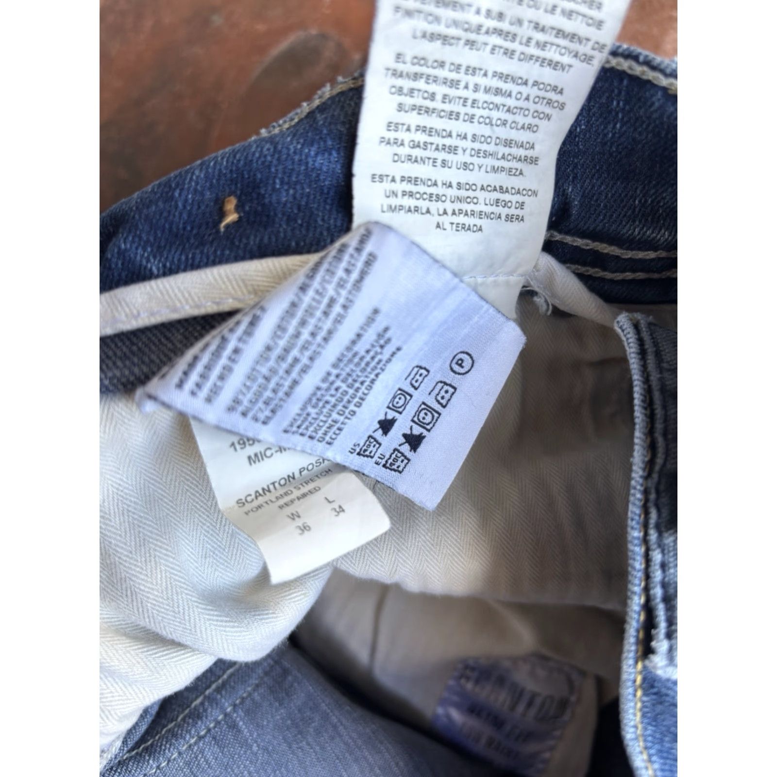 Tommy Hilfiger VINTAGE Tommy Hilfiger Jeans Scanton Double Knee Slim Fit 36x27.5 Blue Denim Mens Grunge 90s Side Distressing Logo Stonewashed Size US 36 / EU 52 - 2 Thumbnail