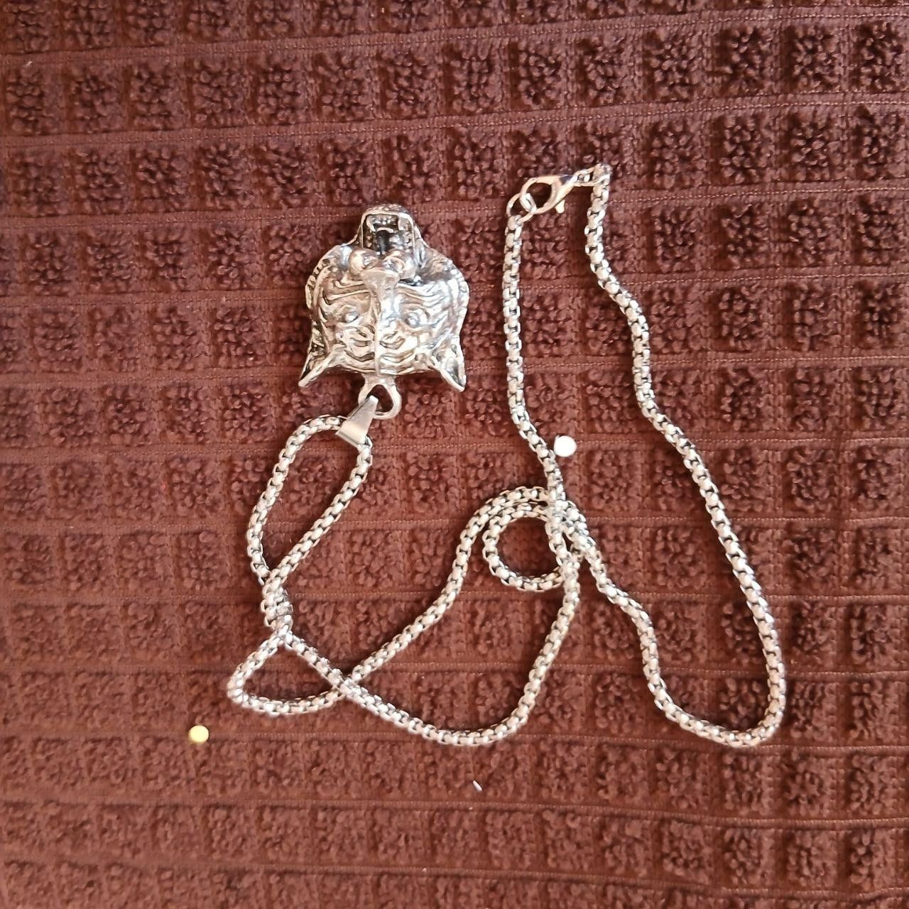 Other Retro Silver Color Metal Chain Pendant Necklace Size ONE SIZE - 2 Thumbnail
