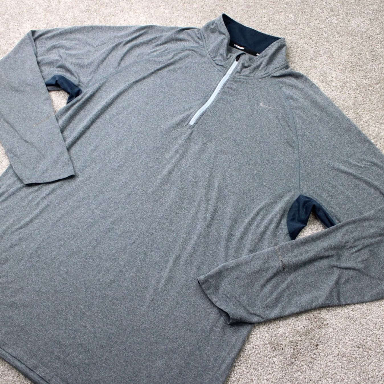 Nike Nike Running Sweatshirt Men XL Gray Dri-Fit 1/4 Zip Long Sleeve Pullover Size US XL / EU 56 / 4 - 3 Thumbnail