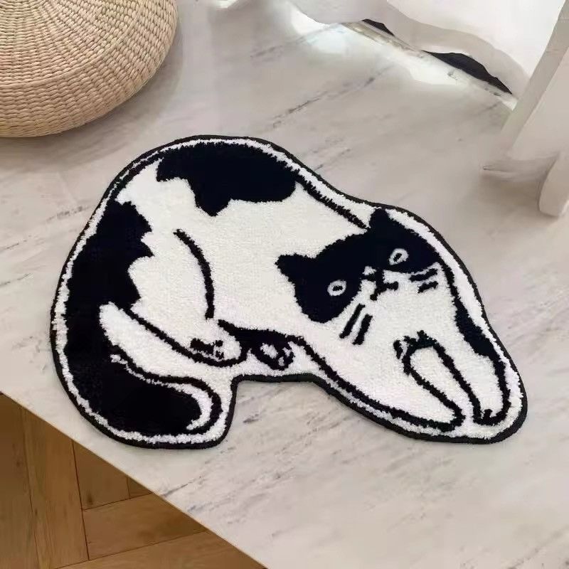 Handmade Design Soft Home Bedroom Cat Print Rug Carpet Size ONE SIZE - 4 Thumbnail