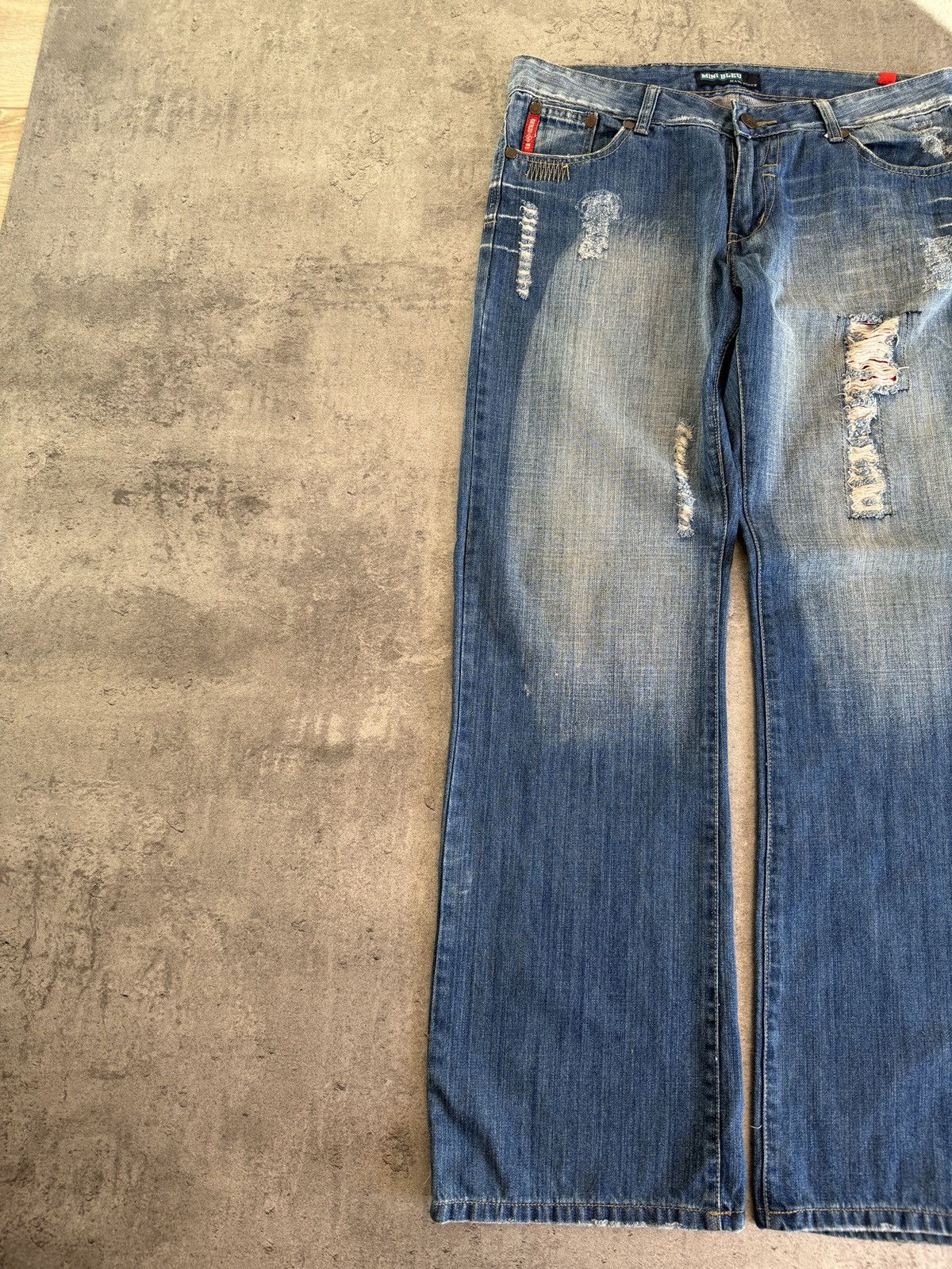 Japanese Brand Baggy Jeans Denim Blue Distressed Rap Skate Y2K Size US 34 / EU 50 - 3 Thumbnail