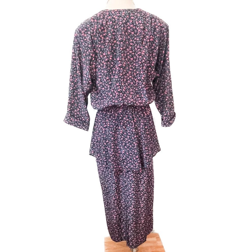 Vintage Vintage ditzy floral peplum secretary dress S-M-L Size M / US 6-8 / IT 42-44 - 6 Thumbnail