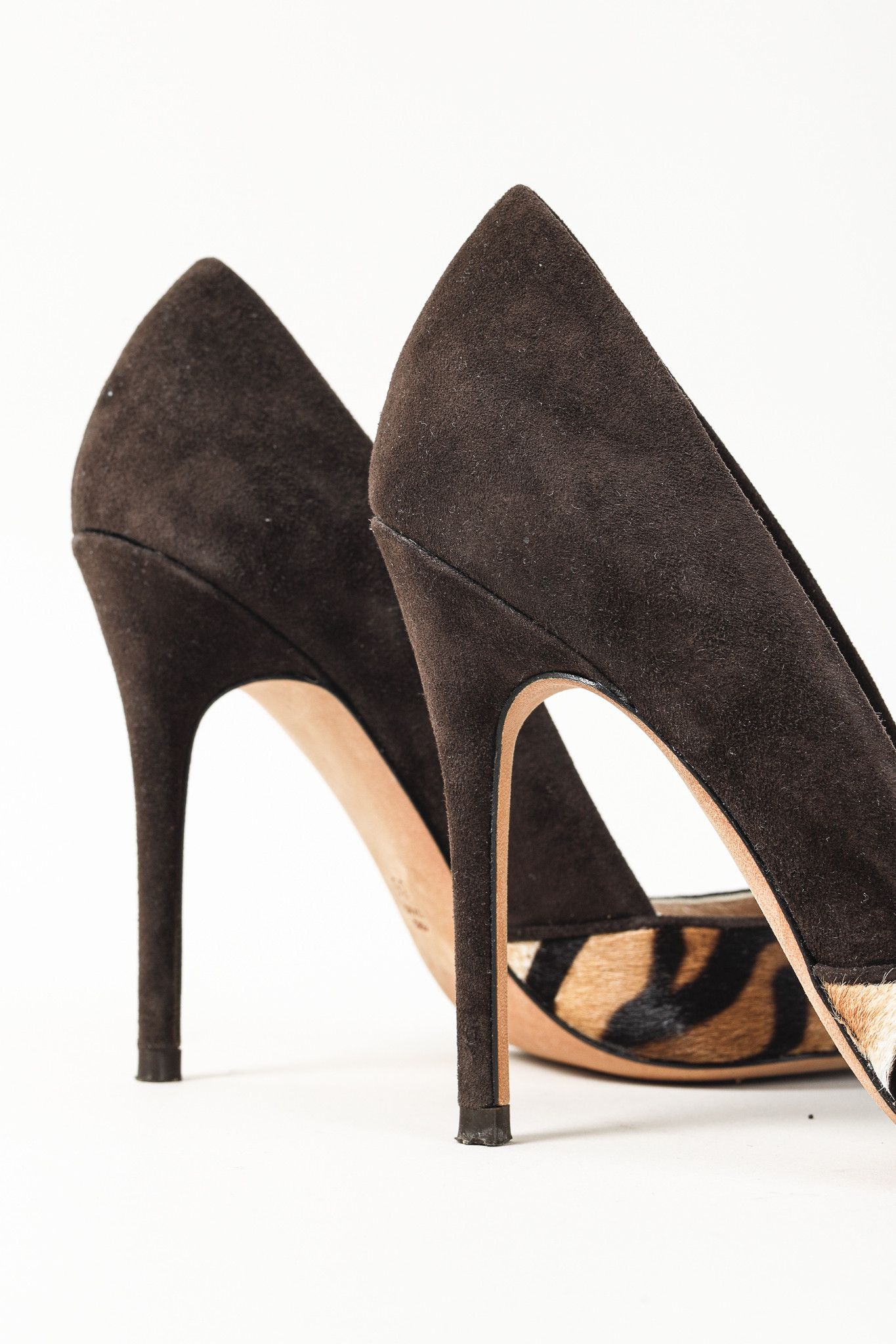 CAZABAT Jean-Michel Cazabat Animal Print Ponyhair/Suede Pointy Pumps Size US 5.5 / IT 35.5 - 8 Thumbnail