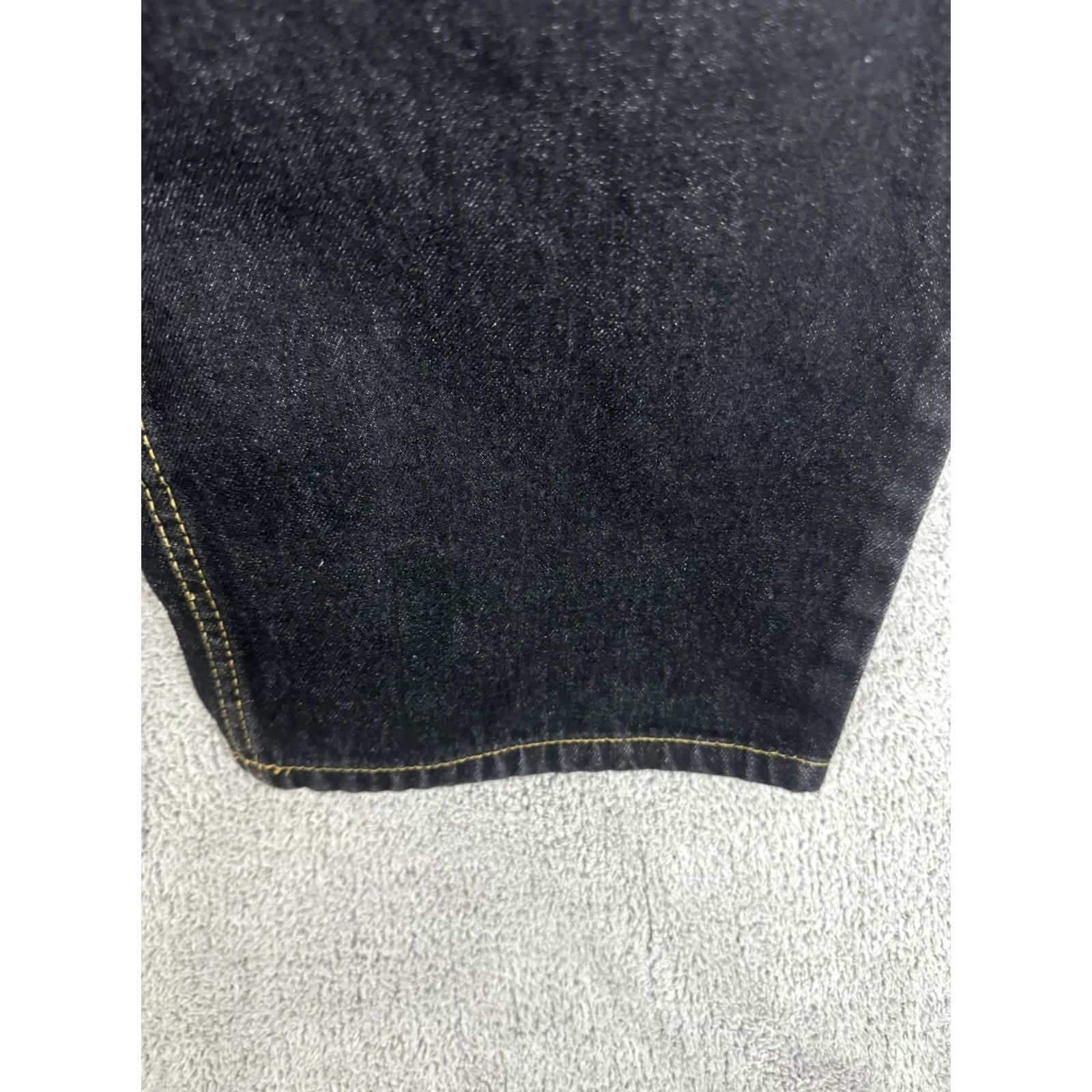 Vintage Duke Jeans Mens 44L Black Denim Straight Leg 100% Cotton Authentic Fit Zip Back Patch Pocket Jeans Size US 44 / EU 60 - 6 Thumbnail