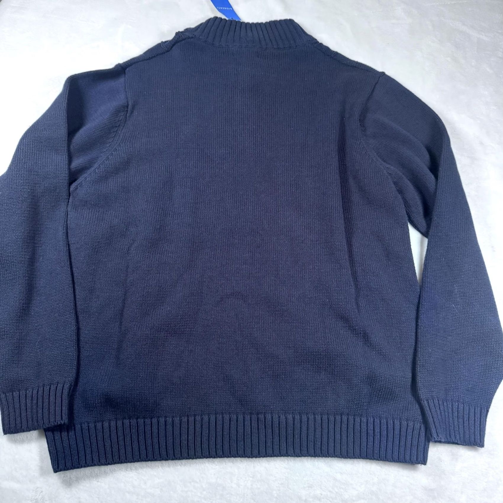 Vintage VINTAGE Gioberti Sweater Mens Large Navy Mock Neck Cable Knit Pullover AF-1206 Size US L / EU 52-54 / 3 - 5 Thumbnail