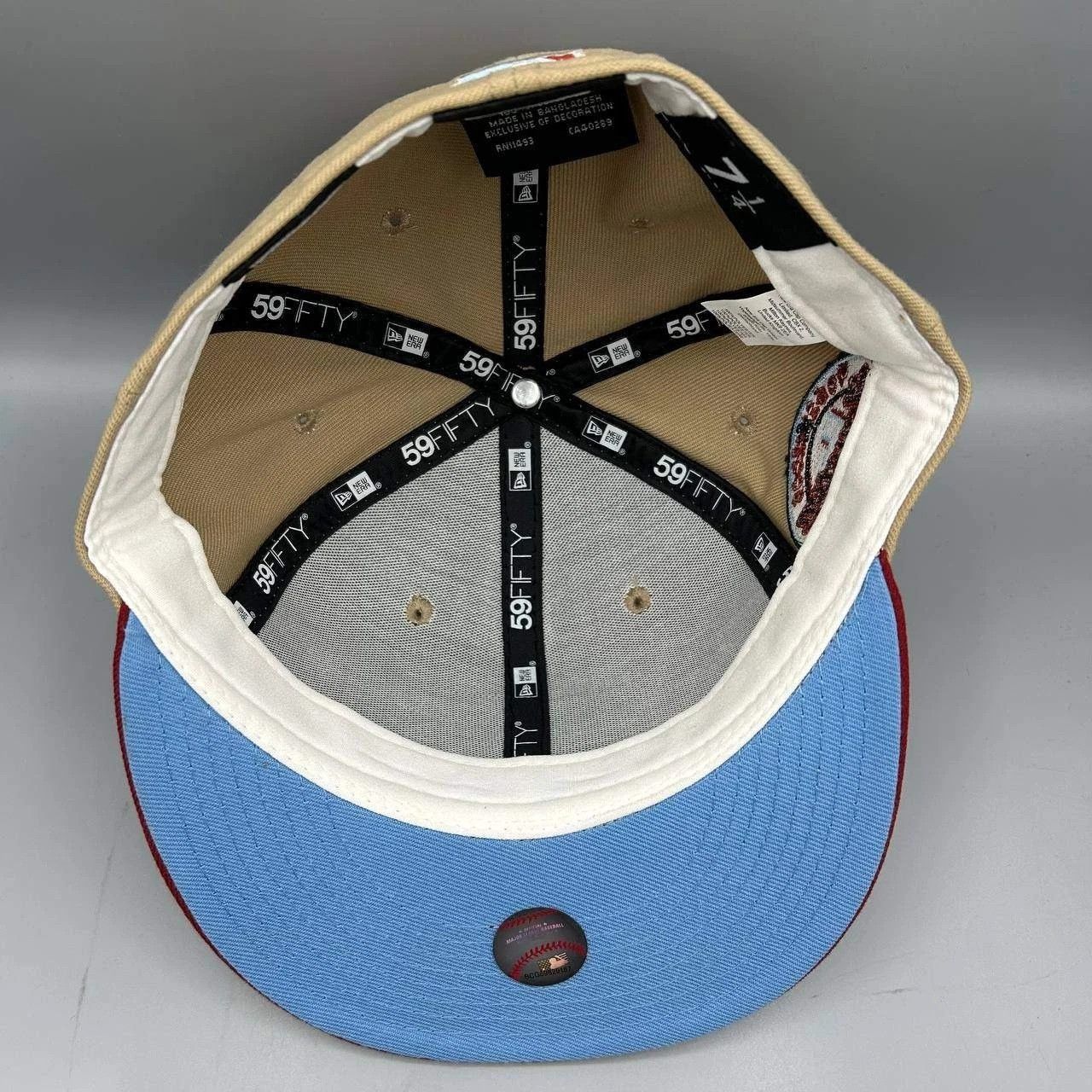 New Era Houston Astros Hat Men 7 1/4 Beige Red MLB Fitted Cap Size ONE SIZE - 2 Thumbnail