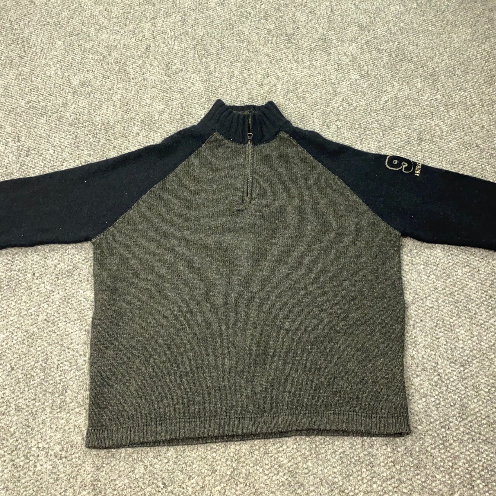 Abercrombie & Fitch VTG Abercrombie & Fitch Sweater Mens Medium Gray 1/4 Zip 90s Wool Blend Mock Neck Pullover Spin: 1892 Knit 90s Vintage Mens Sweater Size US M / EU 48-50 / 2 - 2 Thumbnail