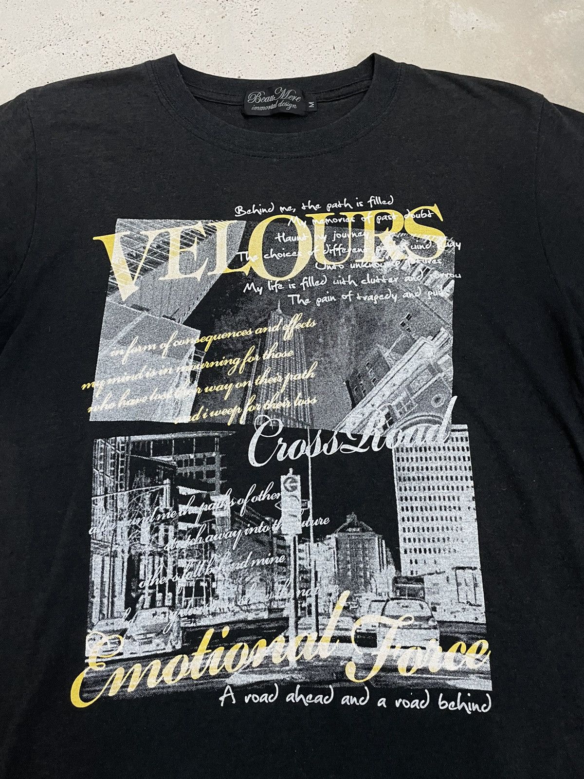 Japanese Brand Beaumere Classic Immortal Design Velours Sun Faded Photo Tee Size US M / EU 48-50 / 2 - 5 Thumbnail