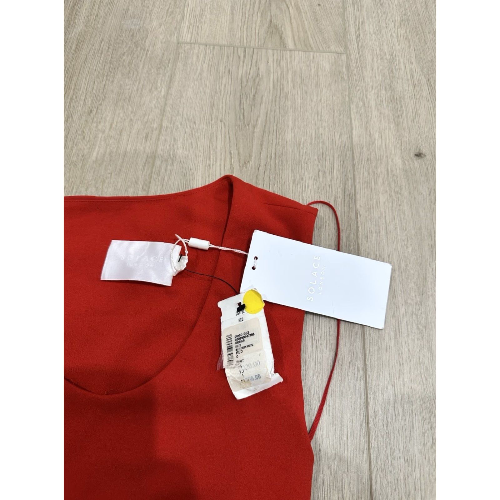 Solace London NWT Solace London Mille Crepe Gown Red 0US/4UK Ball Gown Short Sleeve Asym Neckline Women's Dress Long 95% Polyester 5% Elastane Size XS / US 0-2 / IT 36-38 - 5 Thumbnail