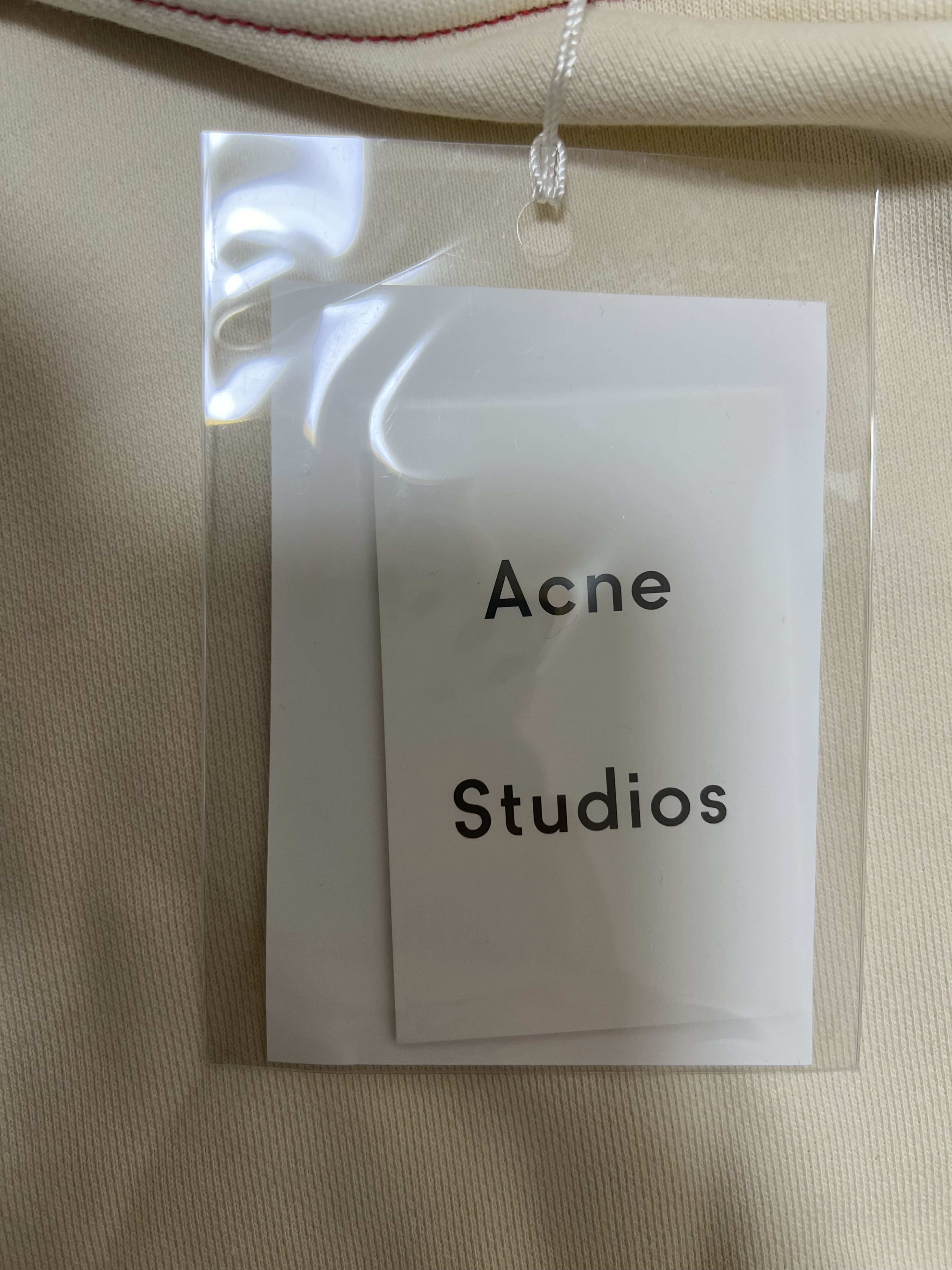 Acne Studios 💚 Acne Studios Cream/Red Striped Hoodie Medium NEW Size US M / EU 48-50 / 2 - 7 Thumbnail