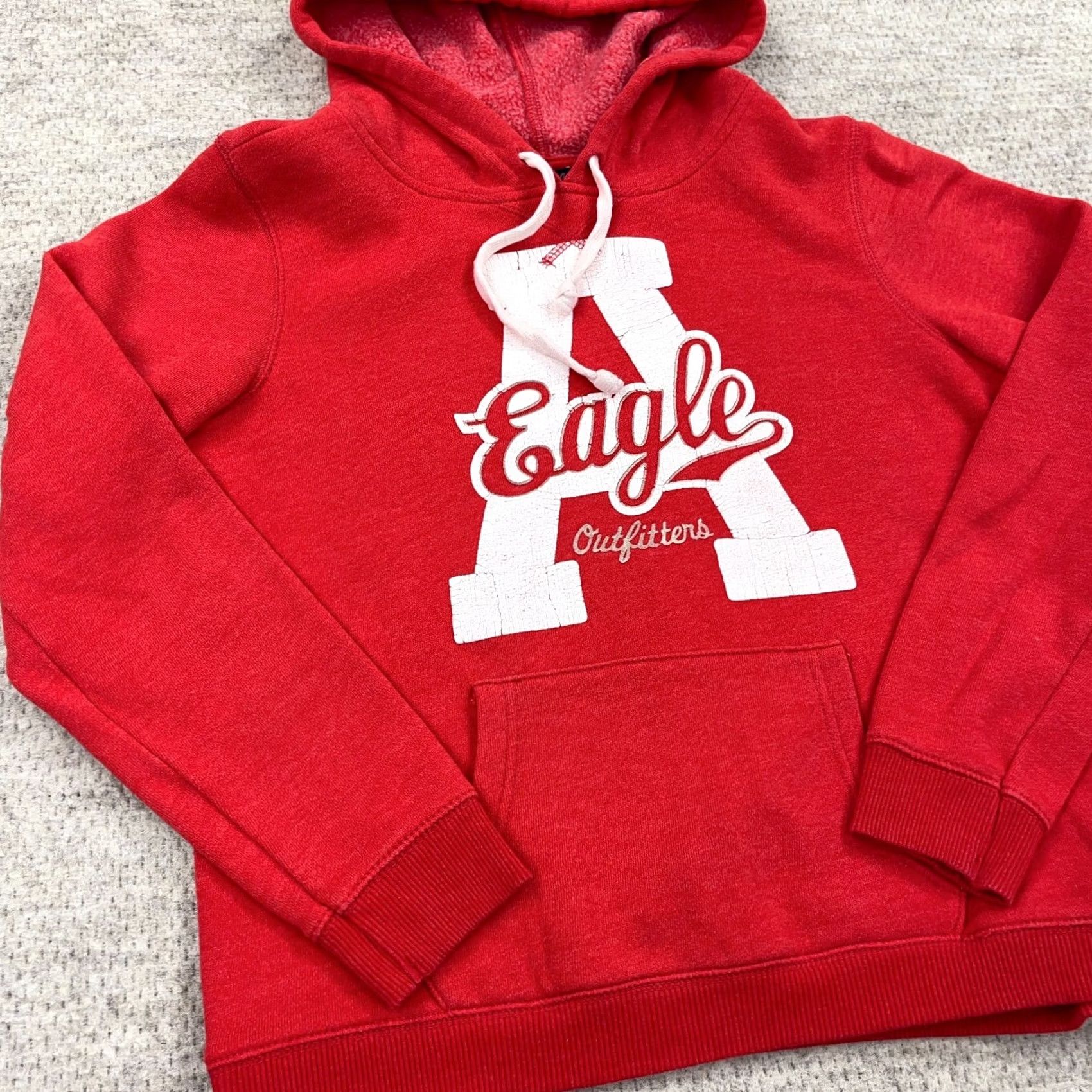 American Eagle Outfitters VINTAGE American Eagle Outfitters Hoodie Women M Red Pullover Sweatshirt 2000s Size M / US 6-8 / IT 42-44 - 5 Thumbnail