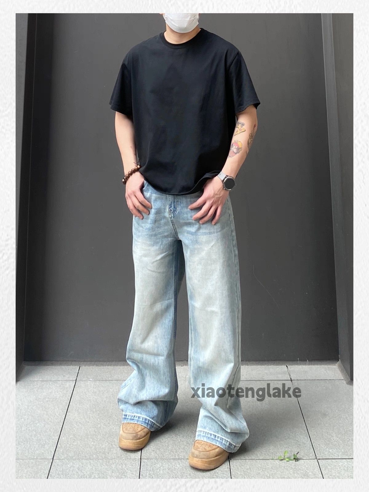Jean Custom washed faded skate hiphop yuppie y2k jeans Size US 30 / EU 46 - 6 Thumbnail