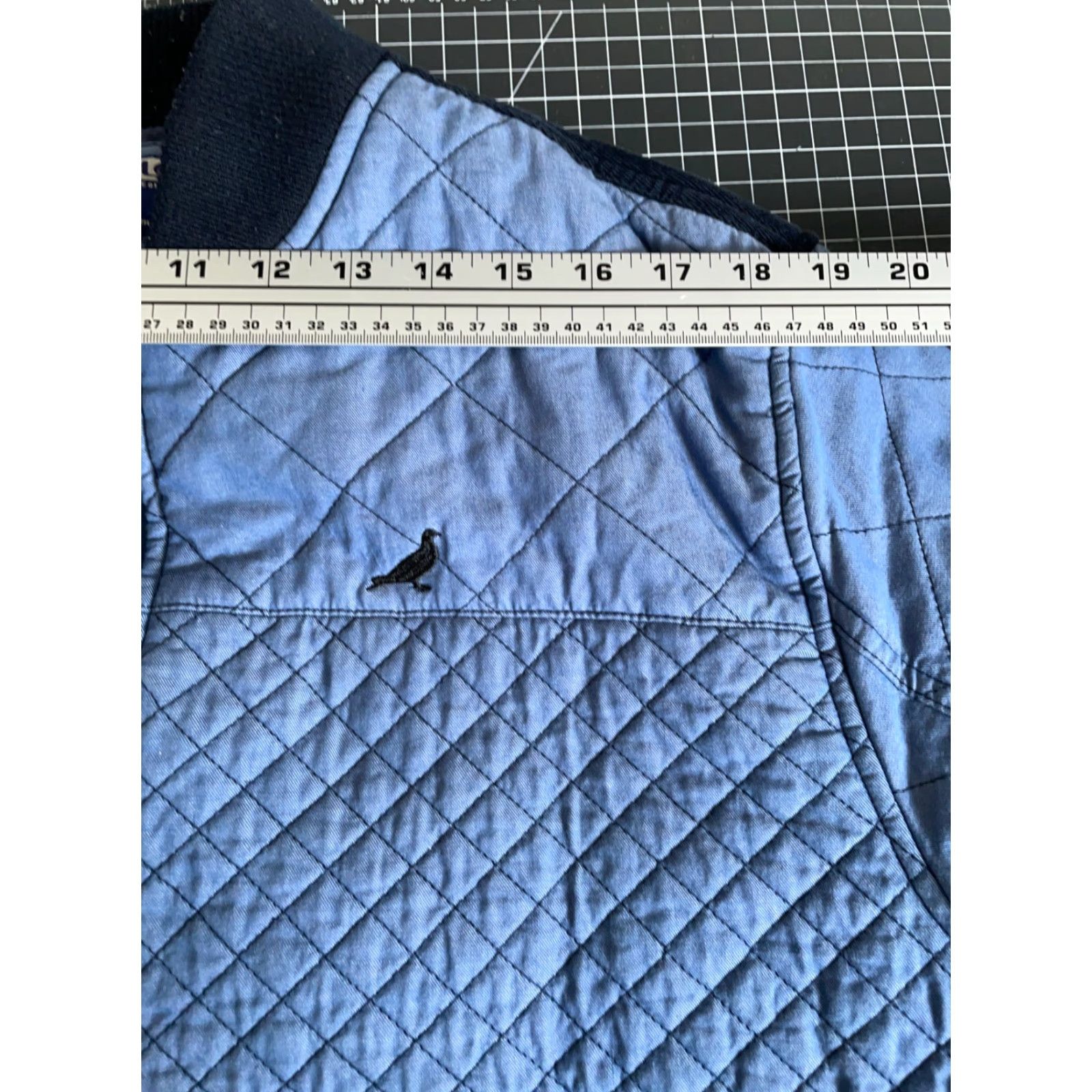 Vintage Pigeon Staple Quilted Bomber Jacket Men XL Blue Corduroy Trim Streetwear Size US XL / EU 56 / 4 - 7 Thumbnail
