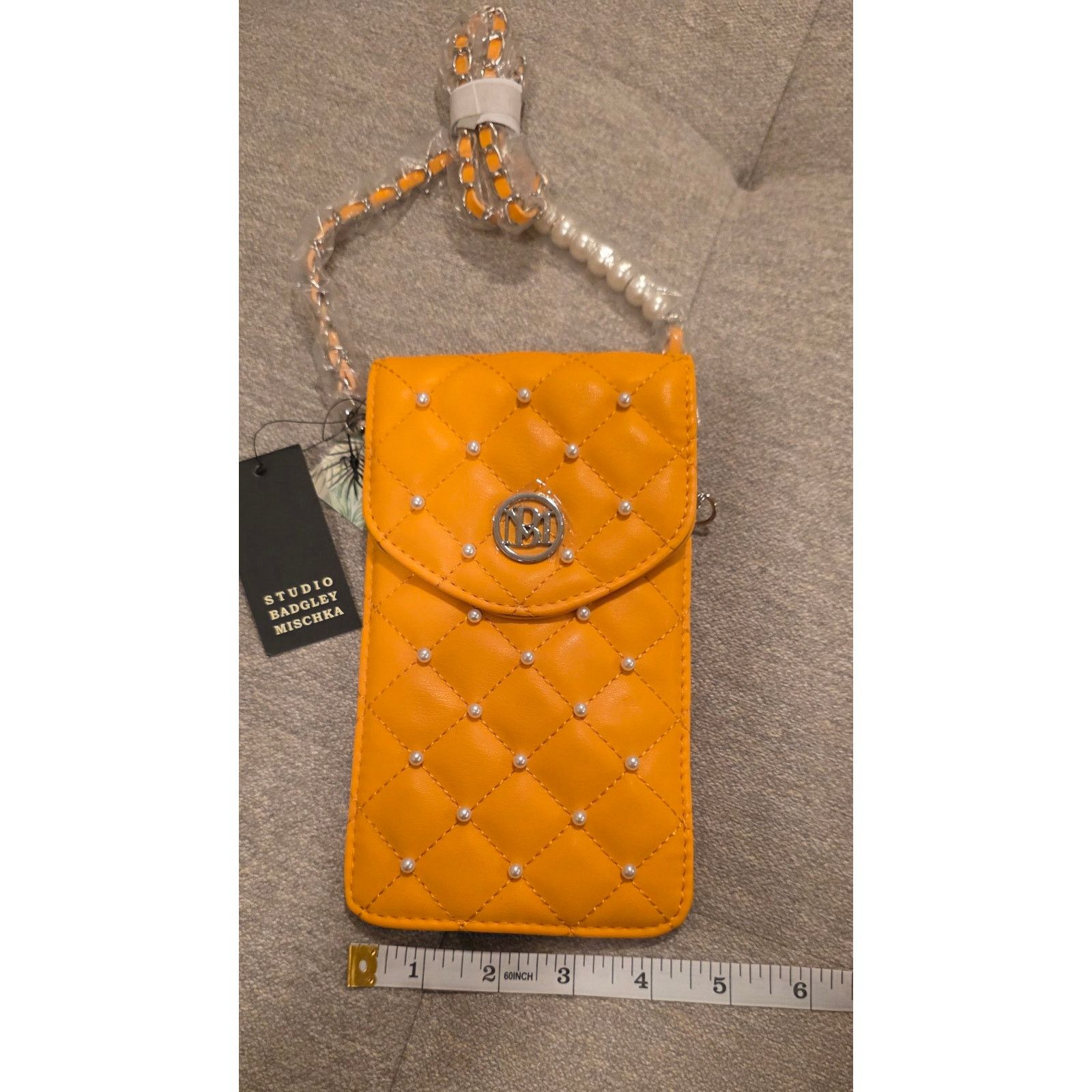 Badgley Mischka Badgley Mischka Yellow Pearls Strap Crossbody Phone Case NWT Size ONE SIZE - 2 Thumbnail