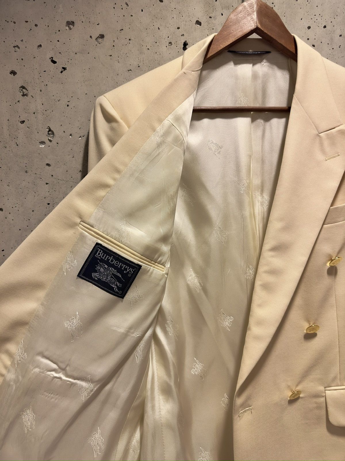 image of 80's Burberrys’ Wool Blazer in Beige, Women's (Size Medium)