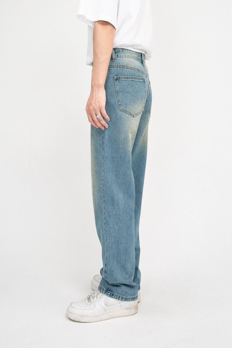 Japanese Brand × Jean Men's wide-leg vintage distressed loose straight jeans Size US 34 / EU 50 - 4 Thumbnail