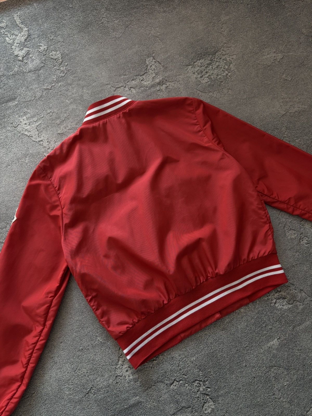 Moncler Moncler Red Nylon Varsity Bomber Jacket Snap Button Up sz 0 Size XS / US 0-2 / IT 36-38 - 13 Thumbnail