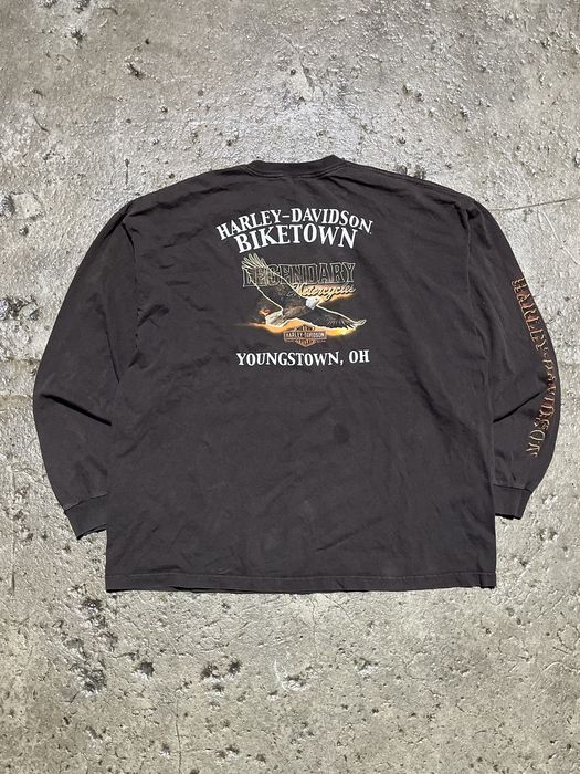 Vintage Crazy VintageY2K Harley Davidson Eagle Logo Long Sleeve | Grailed