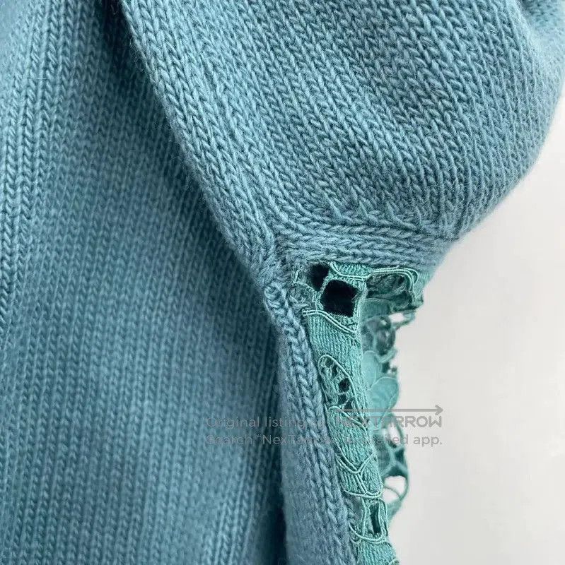 Valentino Valentino Light Blue Cashmere-Blend Long Sleeve Sweater . Size L / US 10 / IT 46 - 6 Thumbnail