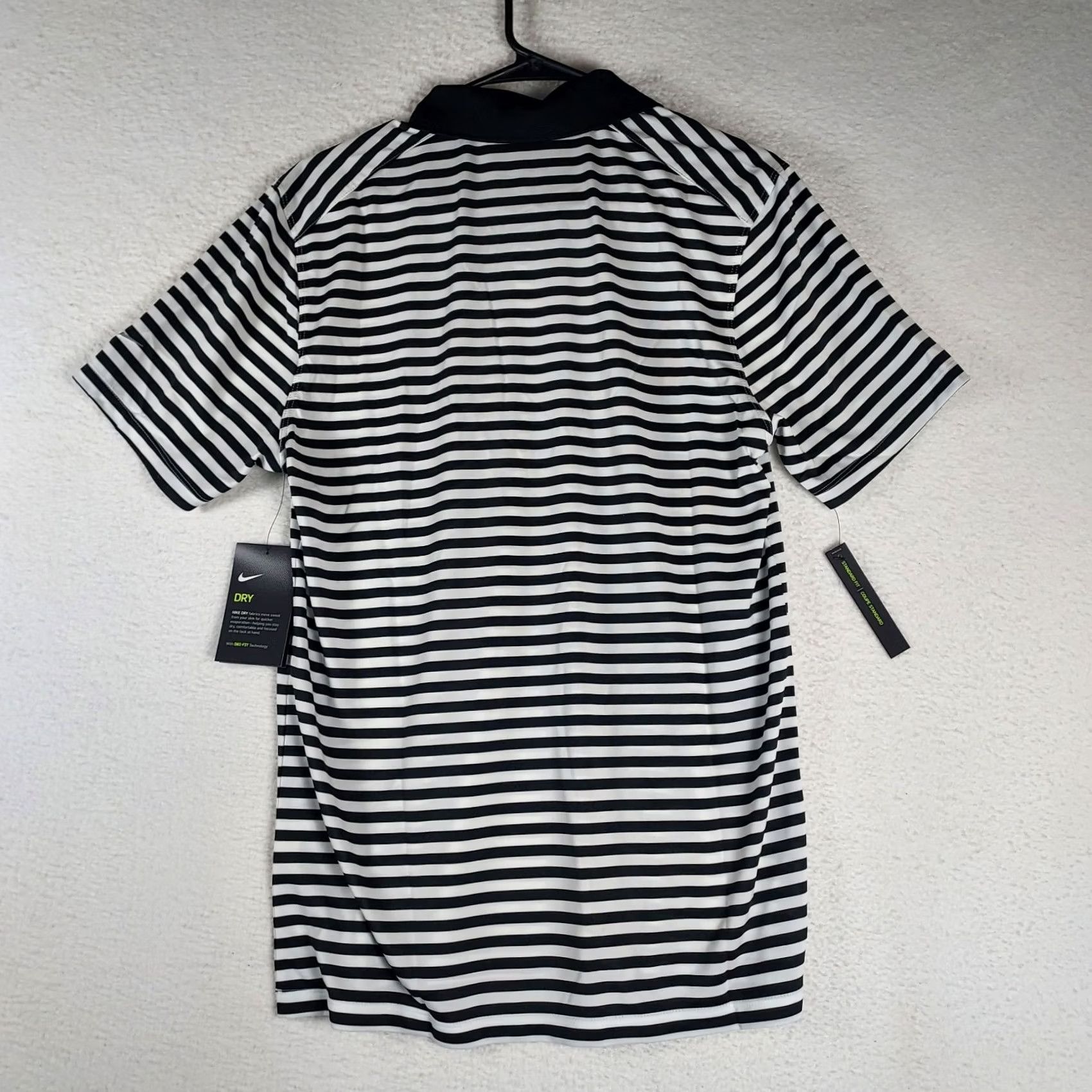 Nike Nike Dri-FIT Striped Golf Polo Shirt S Black White Nike Logo Women/Men? Size US S / EU 44-46 / 1 - 2 Thumbnail