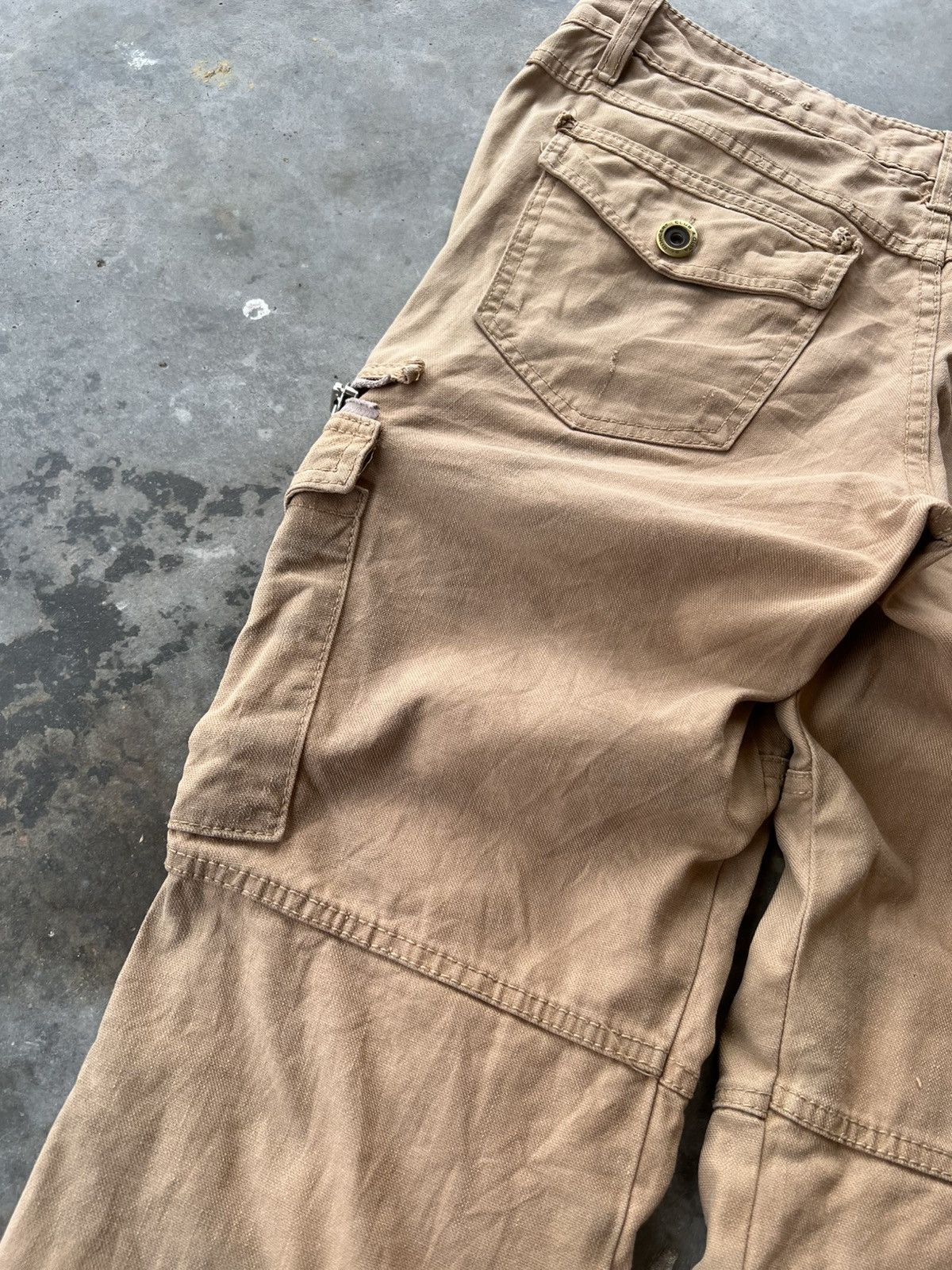 Beauty Beast × Japanese Brand × Jean Shop 💥Cargo💥Lolita Club Concert Cargo Distress Pants Size US 33 - 18 Thumbnail