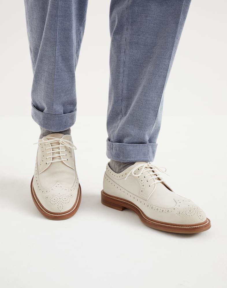 Brunello Cucinelli o1w1db10925 Pair Of Laced Shoes in Cream White Size US 10 / EU 43 - 5 Thumbnail