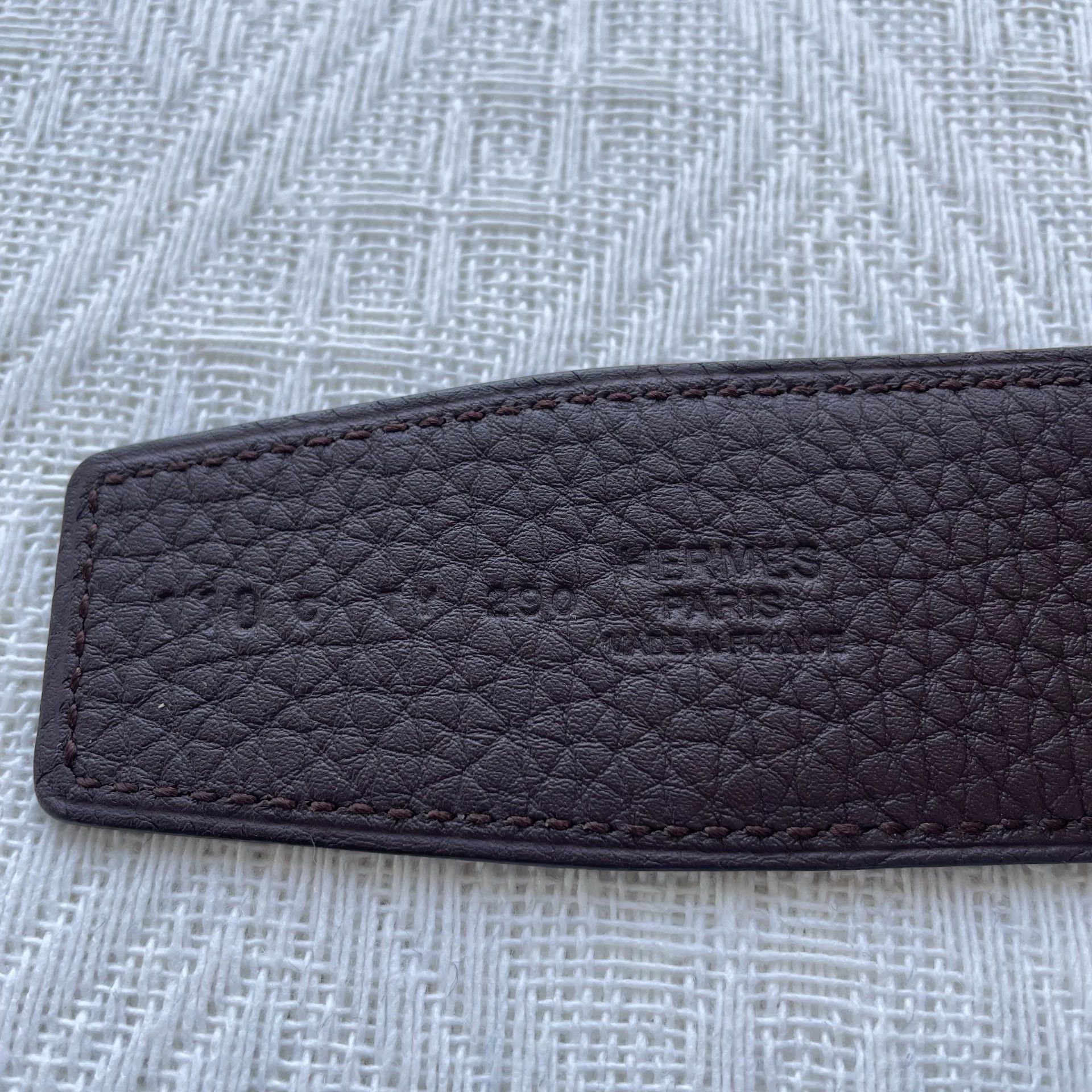 Hermes HERMES H Logo Togo Belt Black/Silvertone 3.8cm 126cm Size ONE SIZE - 8 Thumbnail